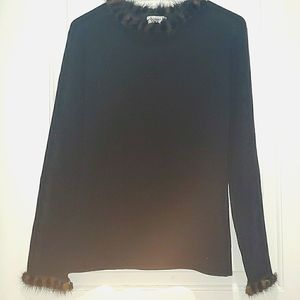 faux fur lined long sleeve top